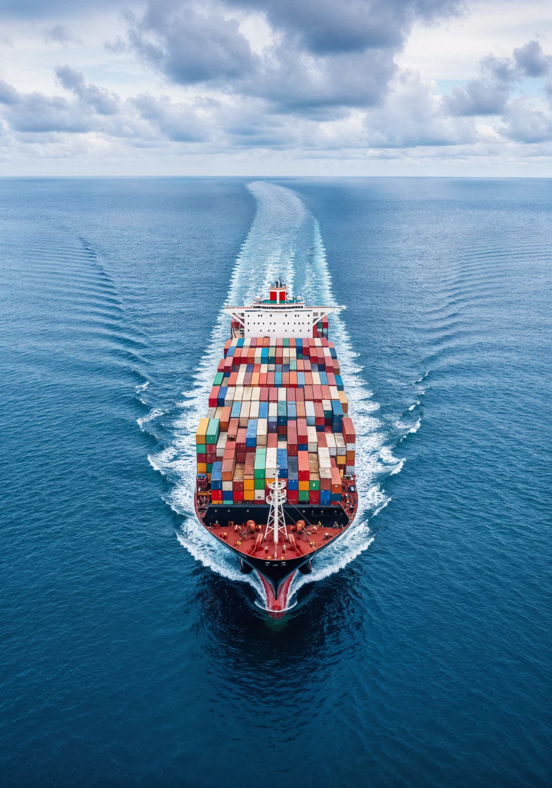 Porte-conteneurs en pleine mer