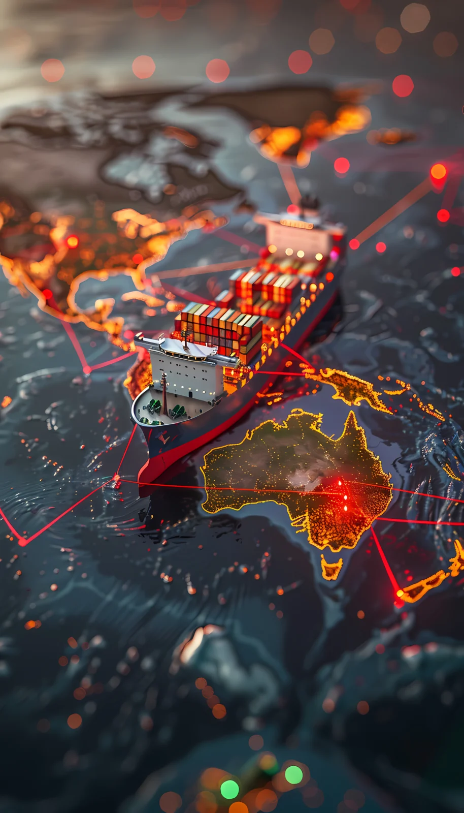 Représentation d'un réseau logistique mondial